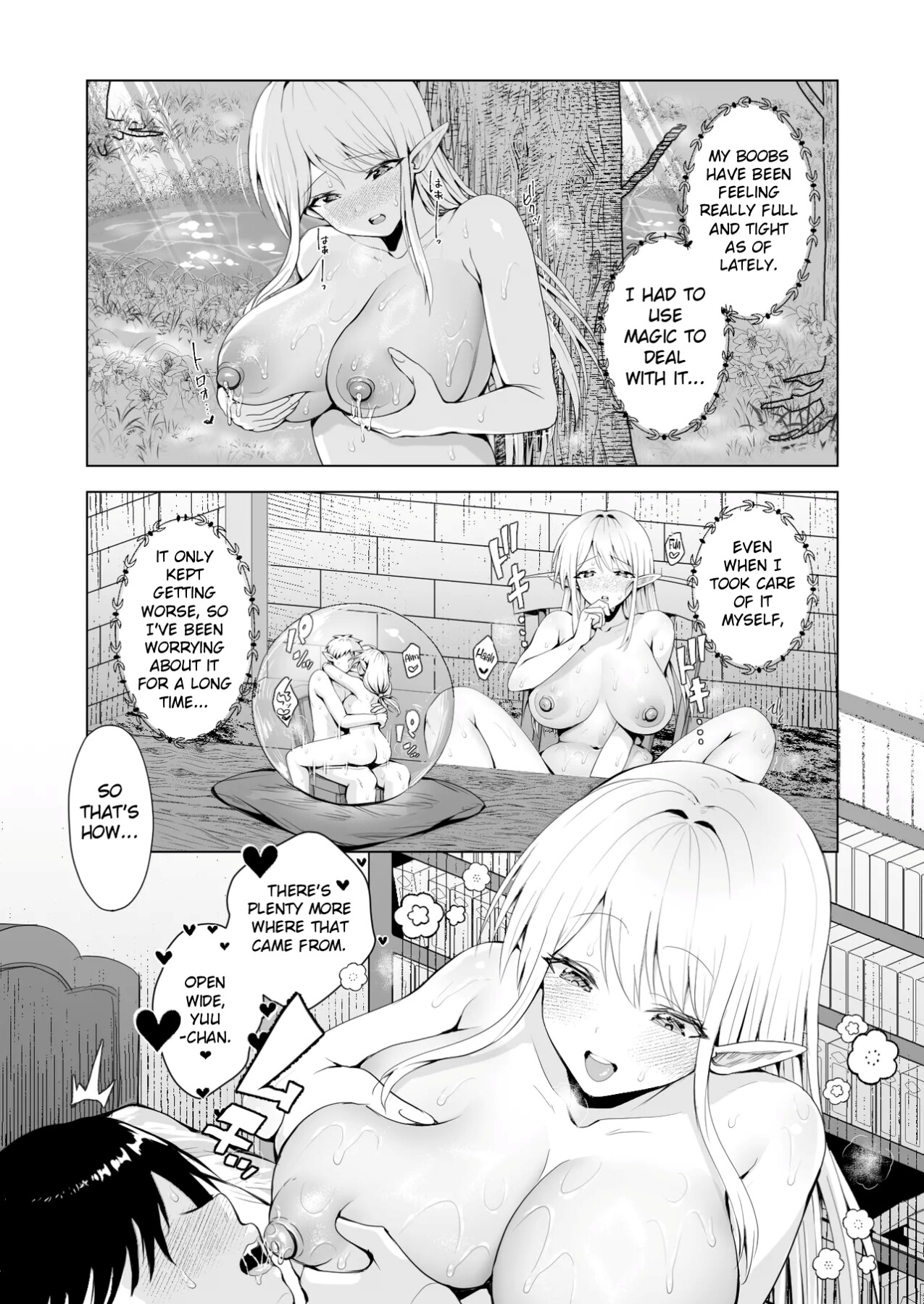 Hentai Manga Comic-Summoned to Another World as a Breeder (Savior), I Get Spoiled and Have Non-Stop Sex with my Elf Mommy-Read-26